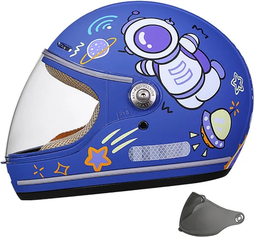 Casco de Motocicleta de Cara Completa para Niños de 2 a 13 Años, Casco Infantil para Motocross de Pista de Tierra, ATV, Go-Kart con Visera, Casco