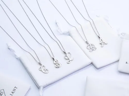 Miniatura 8 de B BRILLIANT Sterling Silver Personalized Alphabet Letter Name Script Initial Pendant Necklace for Women Girls