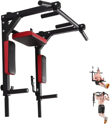 Barra de dominadas multifuncional montada en la pared, estación de inmersión para fitness en casa, ejercicio en interiores, barra de barbilla para