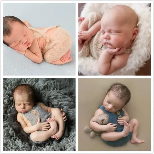 Miniatura 4 de Zeroest Accesorios de fotografía para bebé, traje de sesión de fotos para niño y niña, disfraz de ganchillo para recién nacido, ropa de punto