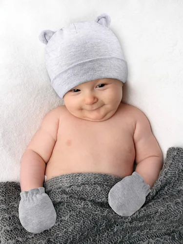 Miniatura 4 de Conjunto de gorros y calcetines para bebé, gorros para recién nacidos, orejas de oso