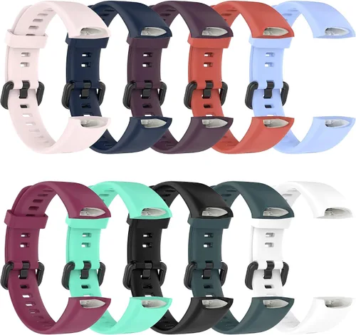 Miniatura 3 de Correas ECSEM compatibles con Huawei Band 4 y 5i de silicona suave, impermeable, ajustable, correa de reloj deportivo, correas de repuesto