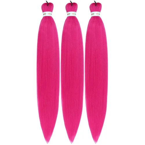 Miniatura 156 de Cabello estirado de fibra Kanekalon para trenzar con cabello humano, color oro rosado, 30 pulgadas