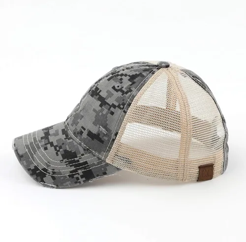 Miniatura 4 de C.C Exclusives Hatsandscarf - Gorra de béisbol ajustable con estampado de camuflaje de algodón desgastado lavado (BT-15)