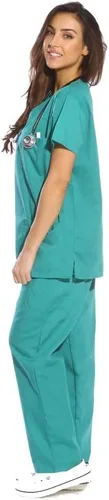 Miniatura 2 de Conjunto médico Just Love de seis bolsillos para mujer (cuello de pico y pantalón cargo)