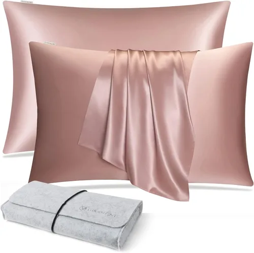 Miniatura 19 de DISANGNI Funda de almohada de seda de morera 100% natural para cabello y piel con cremallera oculta, 22 momme ambos lados