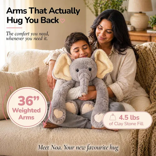 Miniatura 2 de Huggle Healers Animales de peluche con peso para adultos, adolescentes y niños, brazos de felpa de 36 pulgadas de largo para abrazos, peluche