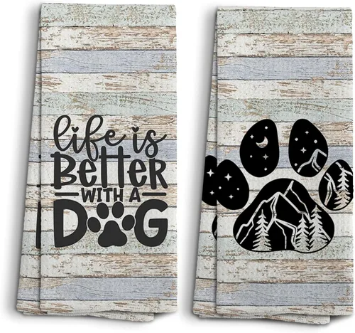 Miniatura 11 de Toallas de cocina y paños de cocina de perro Doberman con purpurina, regalos de mamá de perro Doberman con purpurina para mujeres, juego de 2, 16×24