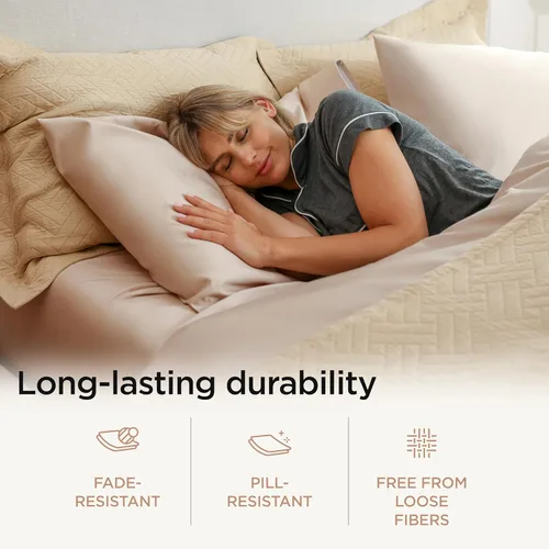 Miniatura 5 de Threadmill Sábanas de Algodón 100% para Cama Tamaño Queen - Juego de Sábanas Queen de 600 Hilos con Bolsillo Profundo de 16" - Juego de Ropa de Cama
