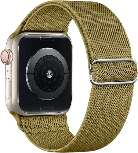 Miniatura 24 de Correa elástica de nailon compatible con Apple Watch Series 11, 10, 9, 8, 7, 1.811 in, 1.772 in, 1.654 in, 1.614 in, Ultra 3, 2, 1.929 in, Series 6