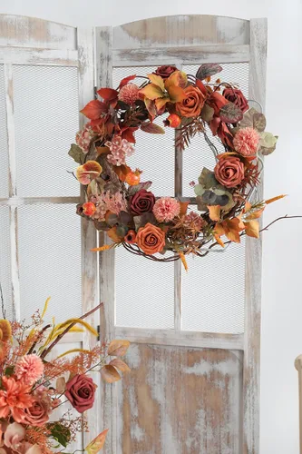 Miniatura 5 de YYHUAWU Flores Artificiales Juego de Caja Combo Color Degradado Flores y Hojas con Tallos para DIY Ramos de Boda Centros de Mesa Baby Shower Fiesta