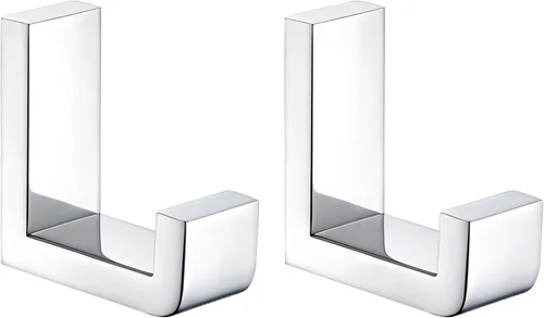Miniatura 10 de Gancho Simple de Ángulo para Toalla Negro Mate 2 Pack, Gancho para Abrigo de Baño de Acero Inoxidable 304 para Pared