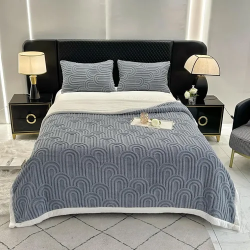 Miniatura 38 de UKELER - Manta Boho Sherpa 60" x 50" - Mantas de franela suaves y esponjosas para cama/sofá/oficina/camping A-bohemio