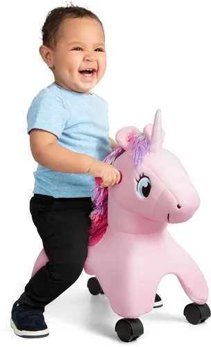 Radio Flyer Juguetes de Animales de Peluche para Niños Pequeños – Suave Juguetes de Paseo y Empuje en Interiores para Niños de 1 a 3 Años Rosa