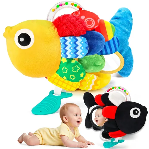 weirtoya Sonajeros de Dentición Juguetes para Bebés de 3-6 Meses, Juguetes para Bebés de 0-6 Meses Juguetes Sensoriales para Lactantes con Cuentas