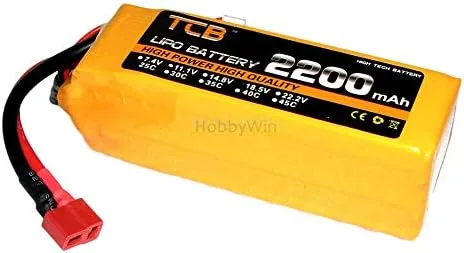 Miniatura 8 de 18.5V 5S 2200mAh 25C LiPo Batería T-Type Plug Max 40C Tasa de descarga para RC Modelo Avión FPV Drone Helicóptero