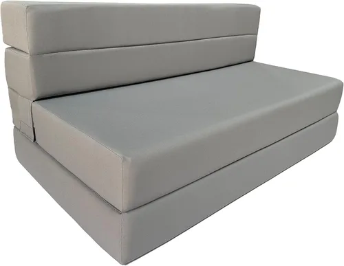 D&D Futon Furniture Colchón plegable portátil, camas de invitados de estudio, colchones de caravana, espuma de alta densidad (gris, 6 x 48 x 80)