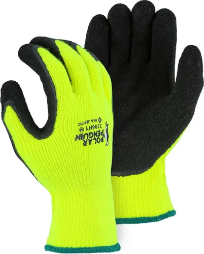 Miniatura 13 de Majestic Guante 3396HY/10 Pingüino Polar 3396HY - Guantes de invierno con forro, color verde y amarillo de alta visibilidad, con palmas recubiertas