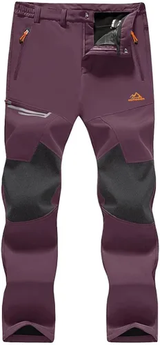 MAGCOMSEN Pantalones de invierno para hombre, con forro polar, resistentes al agua, 4 bolsillos con cremallera, pantalones para exteriores