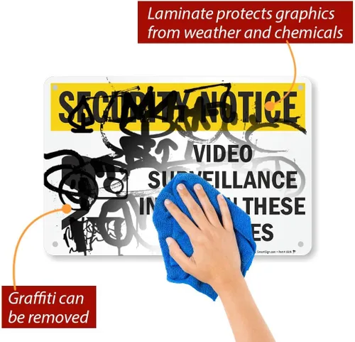 Miniatura 2 de SmartSign Aviso de seguridad - Video vigilancia en uso en las instalaciones 12" x 18" Aluminio