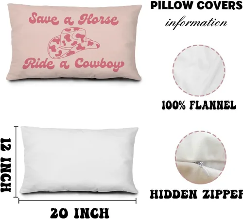 Miniatura 4 de Fundas de almohada de vaquera occidental, fundas de almohada de 12 x 20 pulgadas, divertidas fundas de almohada de vaquera para sofá, fundas