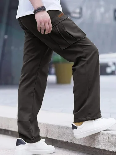 Miniatura 3 de PLEPAN Mens Cargo Pants Casual Hiking Joggers Sweatpants Lightweight Drawstring Work Pants with 4 Pockets