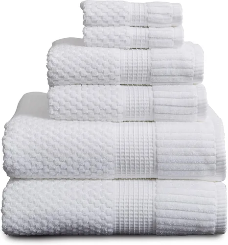 Miniatura 59 de NY Loft Juego de 4 toallas de baño 100% algodón, supersuaves y absorbentes, de secado rápido, 30 x 52 pulgadas, algodón texturizado y duradero
