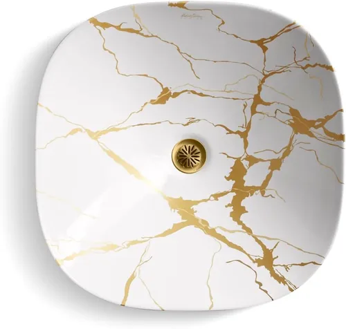 Miniatura 2 de KOHLER K-28039-AUR-0 ARTIST EDITIONS Aureus - Lavabo de baño semiempotrado, sin desbordamiento, cuadrado de 16-3/4 pulgadas, color blanco