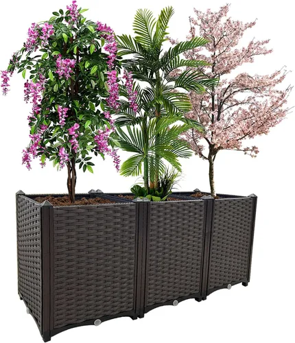 Miniatura 13 de Jardineras elevadas para plantas al aire libre con patas, jardineras rectangulares elevadas, jardín, patio, balcón, terraza para plantar flores