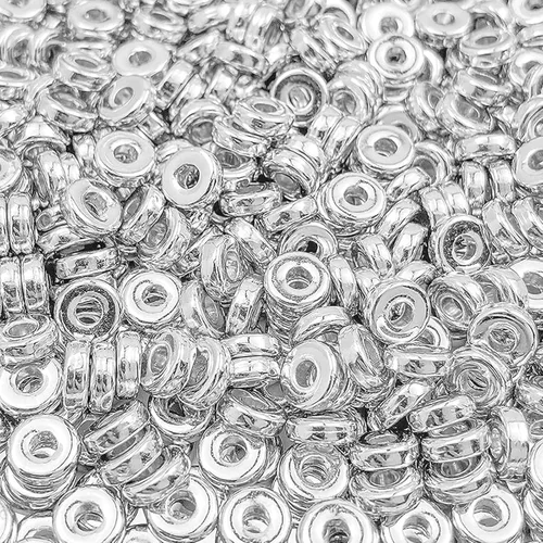 Miniatura 7 de Amaney 500 piezas de 6 mm cuentas doradas planas redondas para hacer joyas, cuentas espaciadoras en disco sueltas para pulseras, collares