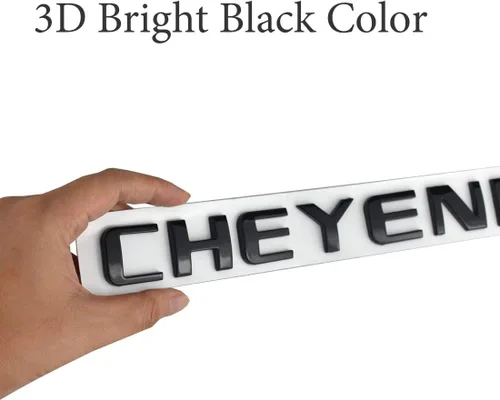 Miniatura 3 de Aimoll 2 piezas de repuesto para placa de identificación de emblema Cheyenne para puerta o portón trasero para Silverado 07-18 (negro)