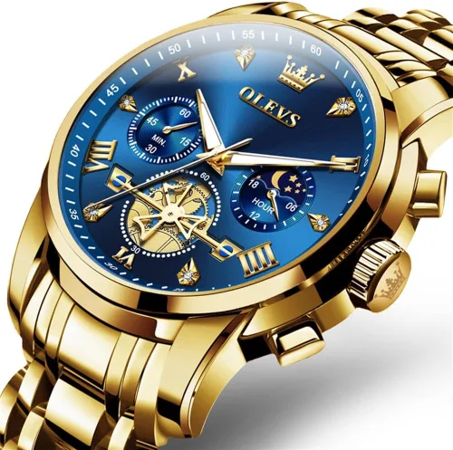 Miniatura 8 de OLEVS Relojes para hombre de plata, reloj de cronógrafo de acero inoxidable para hombre, reloj analógico de cuarzo de cara grande para hombre