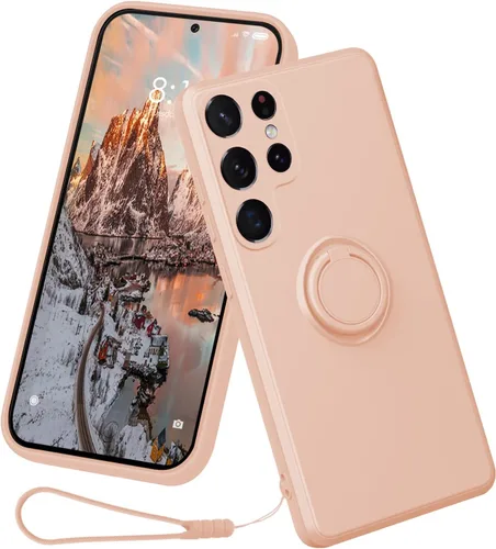 Miniatura 14 de Funda compatible con Samsung Galaxy S22 Ultra (5G 2022 lanzado), silicona con anillo giratorio de 360°, soporte magnético para automóvil, funda