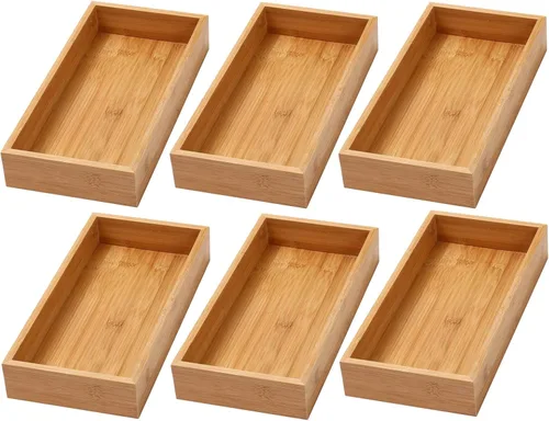YBM HOME Caja organizadora de cajones de bambú para cajón de cocina, oficina, dormitorio, habitación de los niños, manualidades, costura y baño,