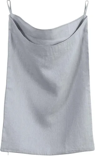 Miniatura 8 de Amazhiyu Pure Linen - Bolsa para colgar sobre la puerta con cremallera inferior para guardar ropa sucia, color azul cian