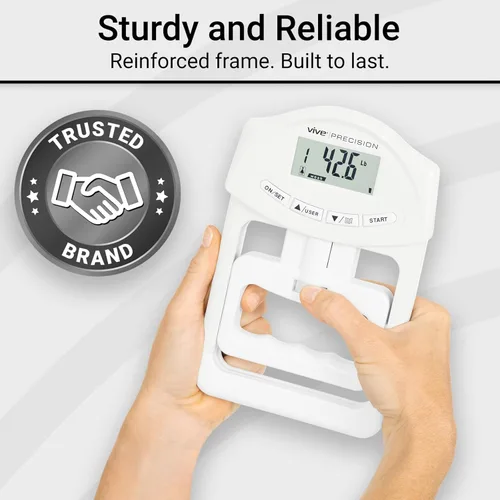 Miniatura 6 de Vive Precision Probador de fuerza de agarre, dinamómetro de agarre de mano, medidor de medición de agarre digital de mano, entrenador