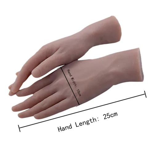 Miniatura 2 de 2 herramientas de manicura para manos de práctica suave, de silicona flexible, para manos protésicas, los dedos se pueden doblar, reutilizables