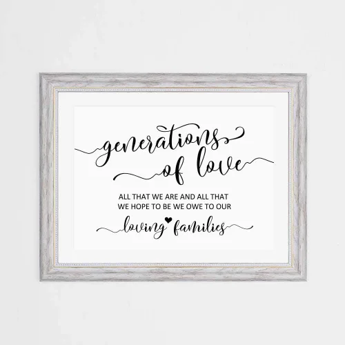 Miniatura 5 de Letrero de boda de Generations of Love con texto en inglés «All That We Are and All That We Hope», cita de boda sin marco, 8 x 10 pulgadas