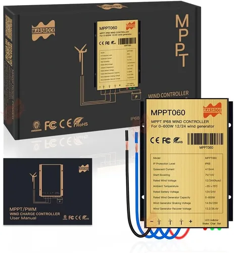 Miniatura 8 de Marsrock 30A 48V Max 800W Winmill entrada MPPT Mini controlador de carga de viento IP68 impermeable regular trabajable para batería de gel de plomo