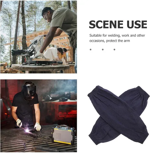 Miniatura 3 de Beaupretty 2 Pairs Anti-wear Arm Protector Sleeves Wear Resistant Forearm Guards for Welding and Industrial Work Security Arm Sleeves for Heat and