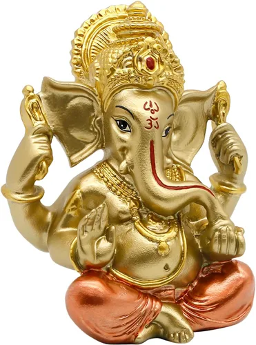Miniatura 8 de alikiki Dios hindú Señor Ganesha Idol Estatua de Dios indio Ganesh Escultura India Templo Mandir Pooja Artículo Regalo de regreso de boda india Oro