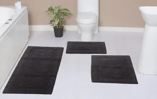 Miniatura 95 de Home Weavers Classy - Juego de alfombras de baño 100 % algodón, decoración de baño, lavable, extrasuave y absorbente, tapete de cocina, juego de Aqua