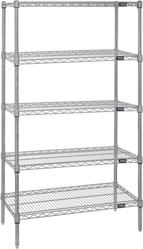 Miniatura 40 de Quantum Storage Systems WR74-1824BK Kit de inicio para estantería de alambre de 4 niveles de altura de 74 pulgadas, acabado negro, 18 pulgadas