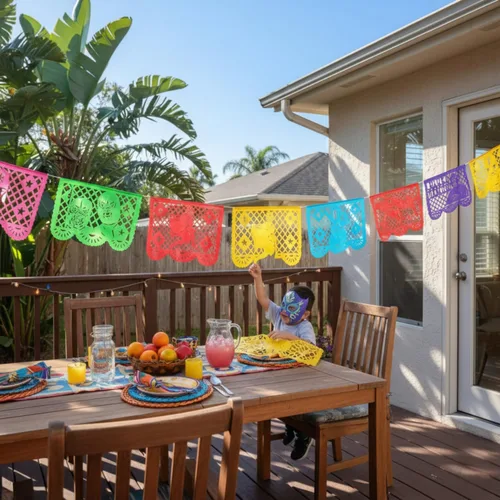 Miniatura 2 de Papel Picado de 16 pies, pancarta mexicana, pancarta de plástico Lucha Libre, decoraciones de pancarta mexicana, suministros de fiesta de Luchador