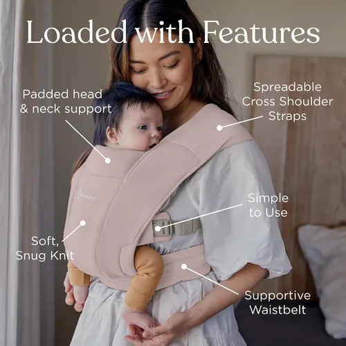 Miniatura 2 de Ergobaby Embrace Portabebés para Recién Nacidos hasta Niños Pequeños - Portabebés Ergonómicos Ligeros - Esenciales Acogedores (7-25 Libras), Tejido