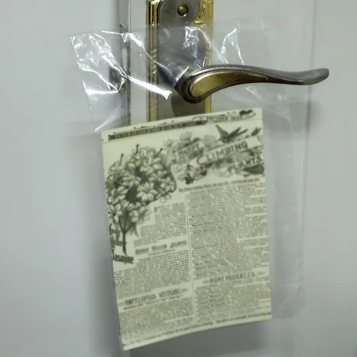 Miniatura 7 de Henoyso 1000 bolsas para colgar puertas, de plástico transparente, bolsas para colgar pomos de puerta, impermeables, paquetes de periódicos