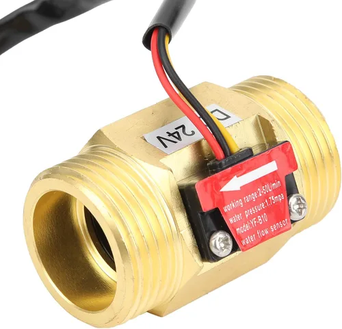 Miniatura 4 de Eujgoov Sensor de agua YF?B10 G1in rosca macho latón efecto Hall contador de flujo líquido para calentadores de agua, DC24V 2 ~ 50L/MIN