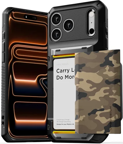 Miniatura 55 de VRS DESIGN Damda Glide Pro - Funda para iPhone 13 Pro, resistente funda semiautomática [4 tarjetas] con soporte para ranura para tarjetas compatible
