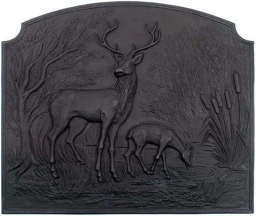Deer Fire Back - Soporte de pared de hierro fundido, acabado mate, diseño reflectante y decorativo, color negro