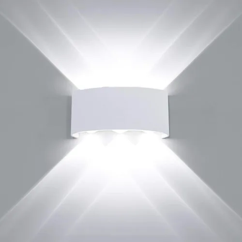 Miniatura 19 de Kawell Lámpara de pared moderna impermeable de 8 W, lámpara de pared LED de aluminio, para interiores y exteriores, para baño, dormitorio, pasillo